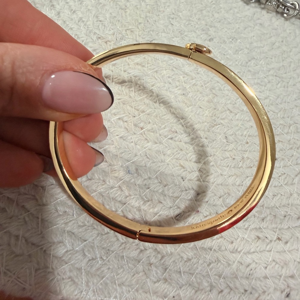 Kate Spade Gold Toned & Black Enamel Bangle Bracelet - NWT - Picture 6 of 11